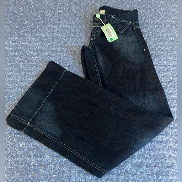 Dark Indigo Wide-Leg Flare Jeans - Picture 7 of 11